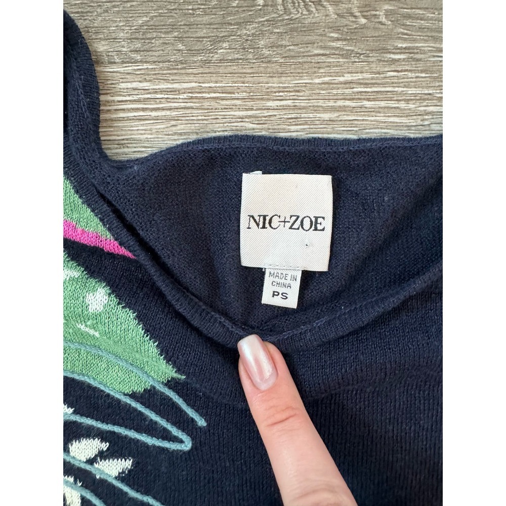 Nic+Zoe EUC Evening Garden Floral Print Sweater Size S RP 158$ - Picture 7 of 13
